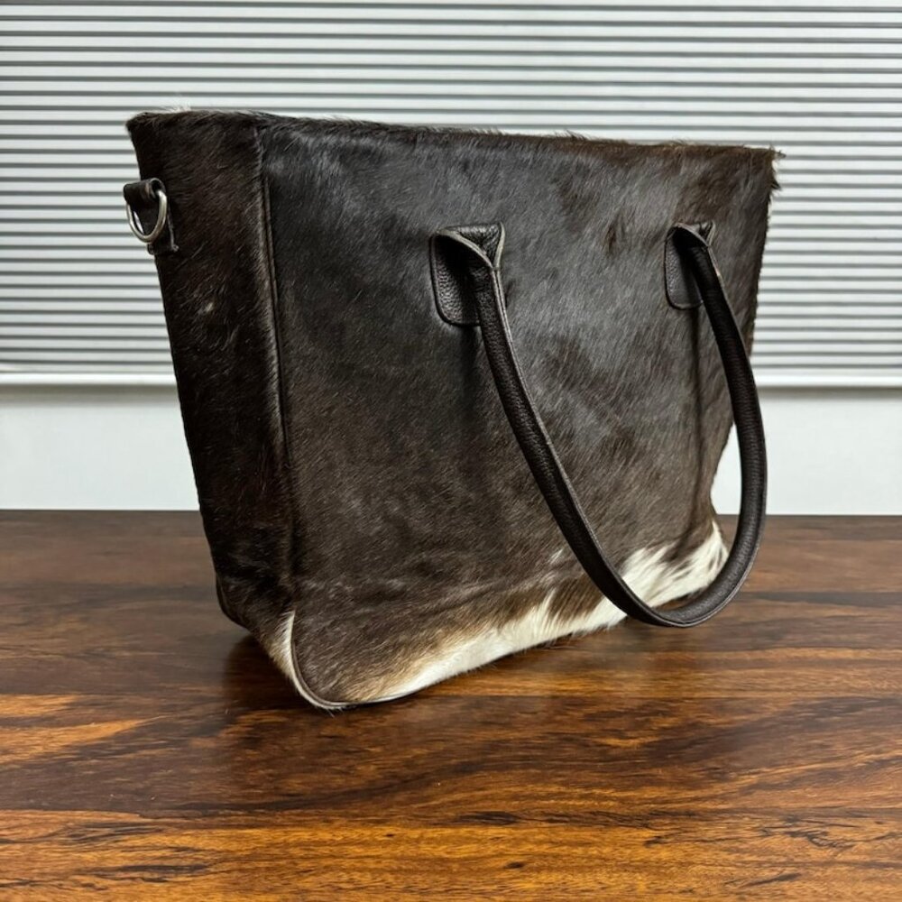Genuine Cowhide Leather Tote Bag | Natural Hair-on Western Bag